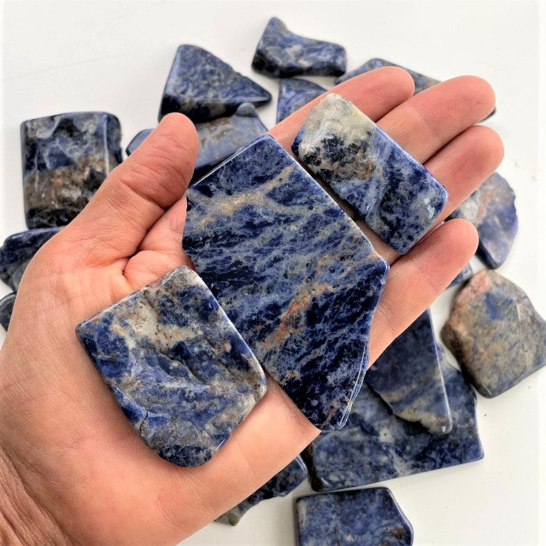 Polished Slabs - Sodalite - 500g(15-25)pc Polished Slabs - Sodalite - 500g(15-25)pc